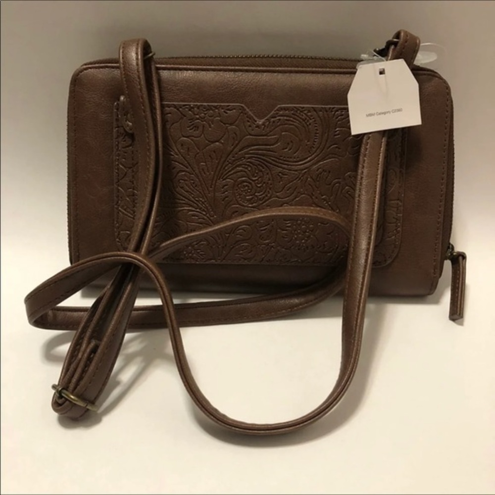 Time and Tru Brown Crossbody Bag New